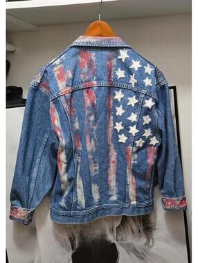 USA Vintage Custom Lee Denim Flag Jacket
